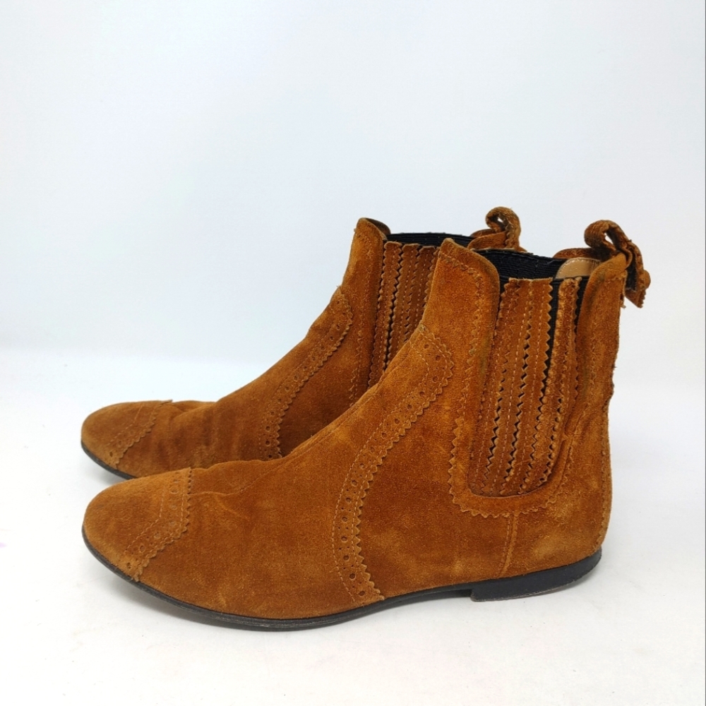 Balenciaga Tan Suede Pull On Ankle Bootie Size 36 1/2